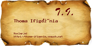 Thoma Ifigénia névjegykártya